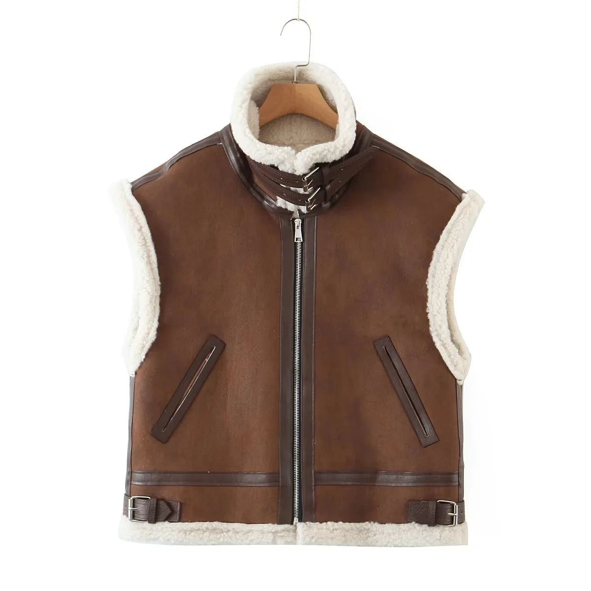 Women Cotton Coat Loose Suede Imitation Lamb Wool Vest