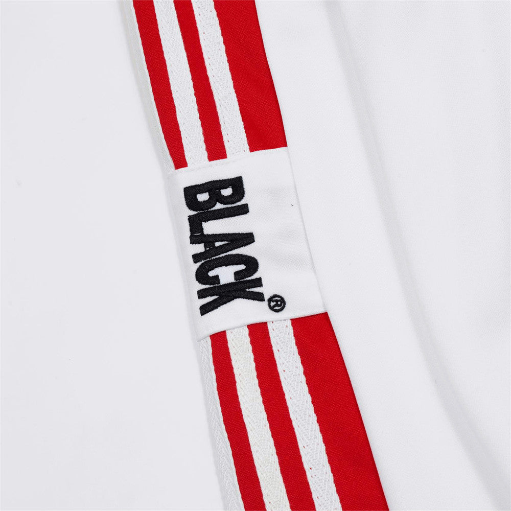 Men Long Sleeve T-shirt Paste Cloth Embroidery V-neck Sports Flame