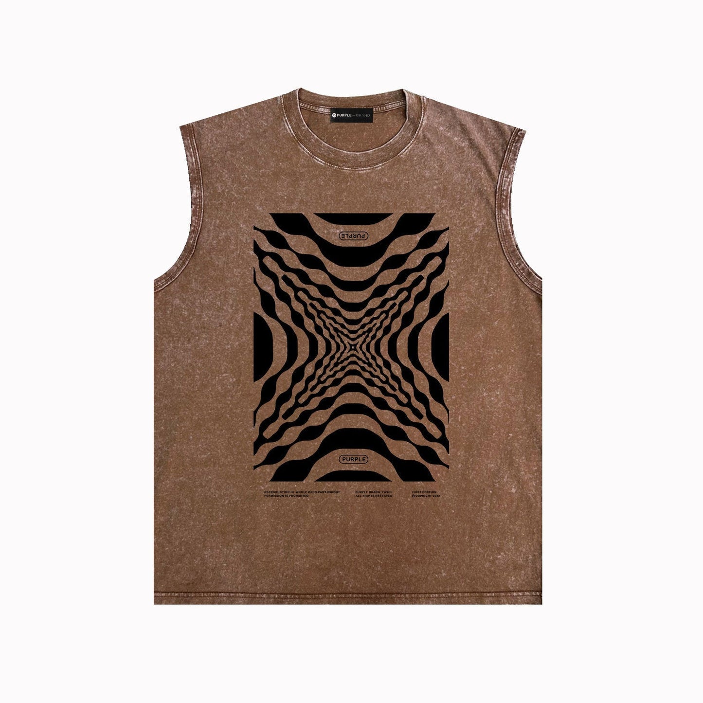 Purple Brand Distressed Tank T Shirts Distressed Sleeveless T-shirt Vest