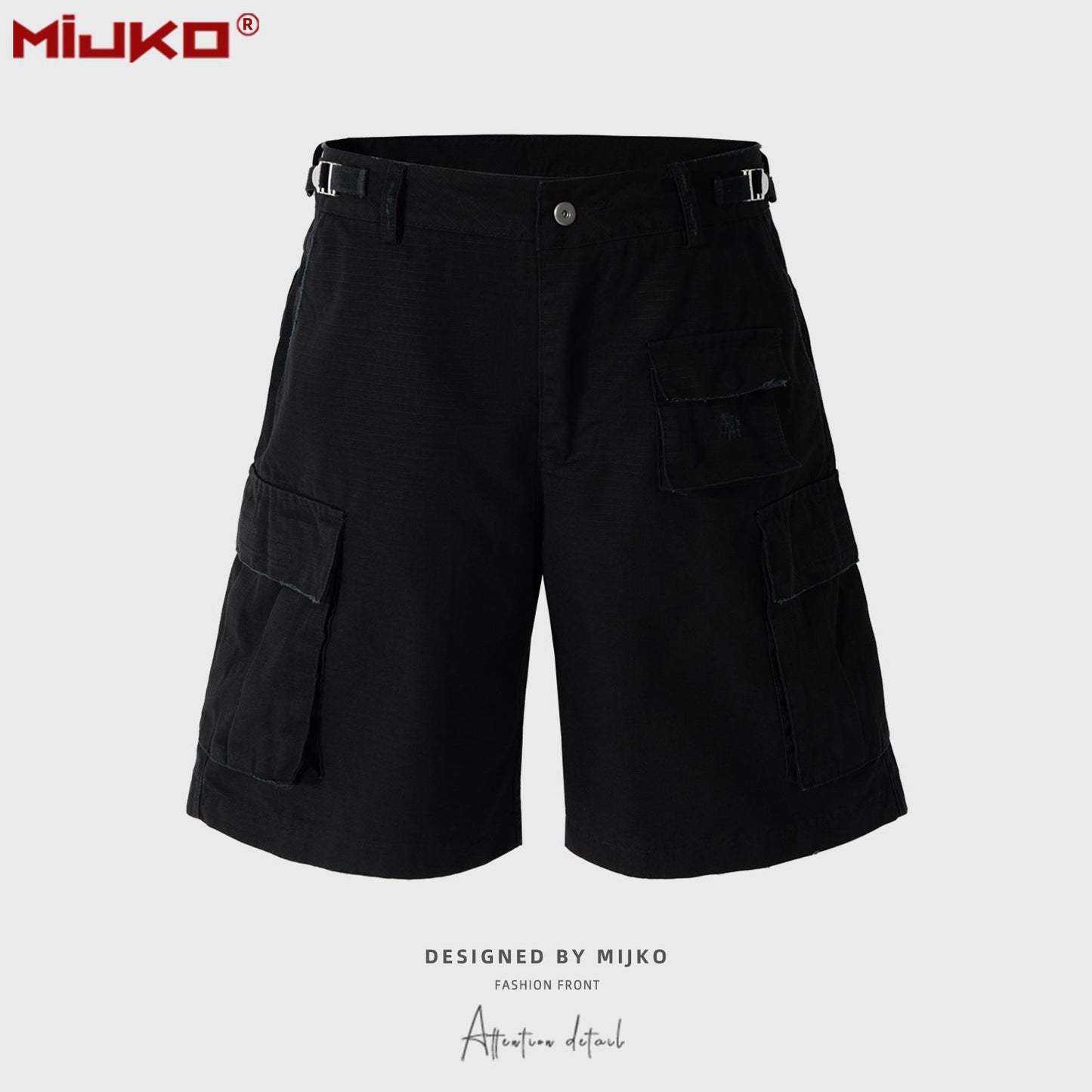 MIJKO Mens Shorts Casual Shorts Frayed Shorts