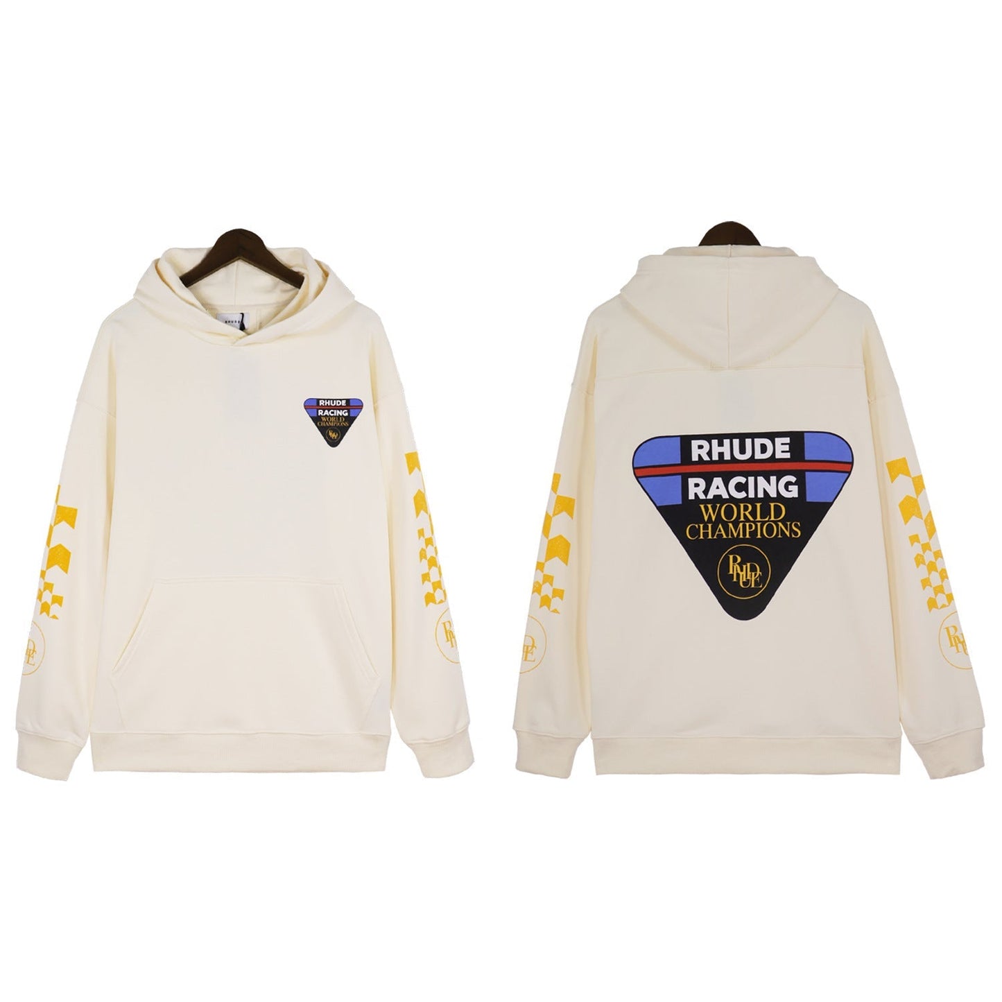 Rhude Hoodie Triangle Label Letter Print Hooded Sweater Hoodie Jacket