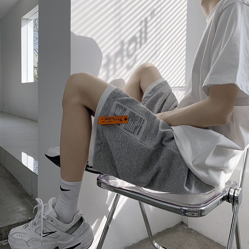Men Beach Shorts Casual Sports Loose Fake Two Pieces