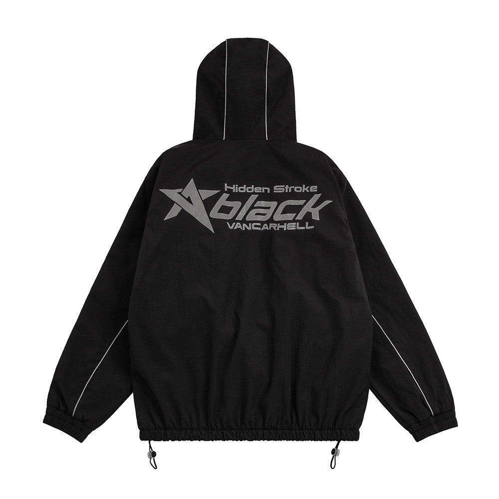 Men Jacket Coat Shell Jacket Jacket Men's Three-Dimensional Zipper Pocket Hooded