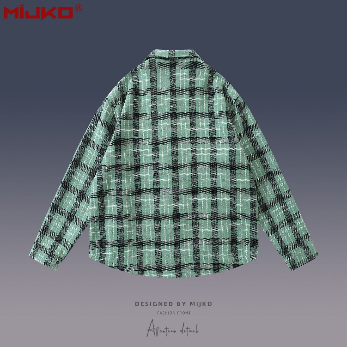 MIJKO Mens Jacket Unisex Plaid Jacket