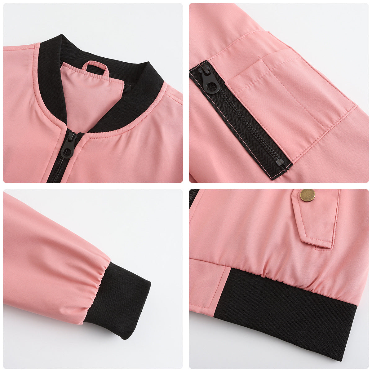 Women's Trench Coat Spring and Autumn Thin Flight Jacket Women's Casual Long Sleeve Coat Women's Loose Lapel Baseball Uniform