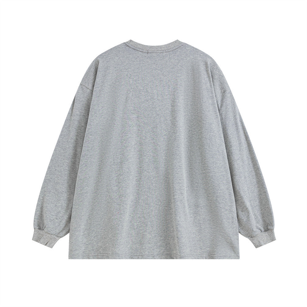 Men Long Sleeve T-Shirt Fun Pattern Hip-Hop Fashion Loose