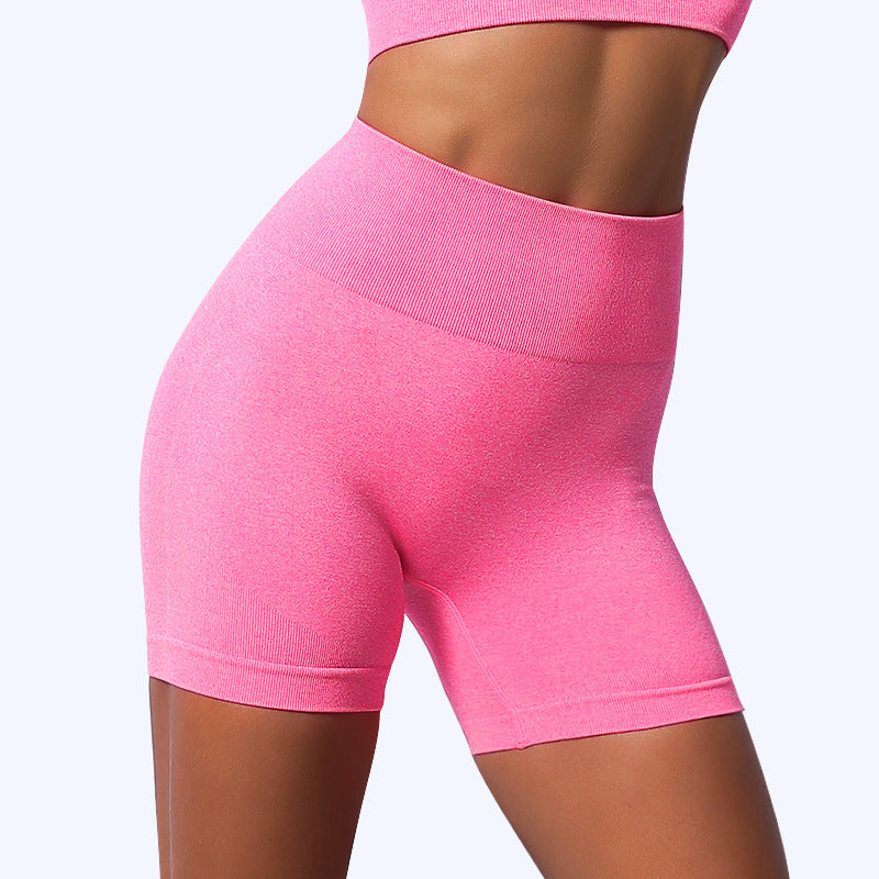 Women Yoga Sports Shorts Quick-Drying Breathable Threaded Tight Cycling Sports Yoga Fitness Shorts