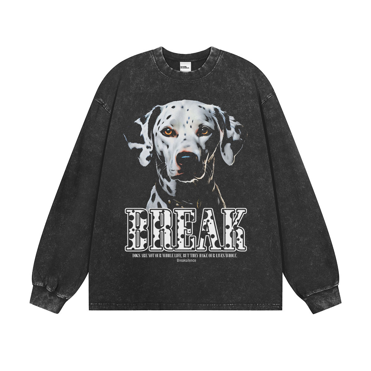 Vintage T-shirts Spotted Dog Cartoon Printed Short Sleeve T-Shirt Cotton