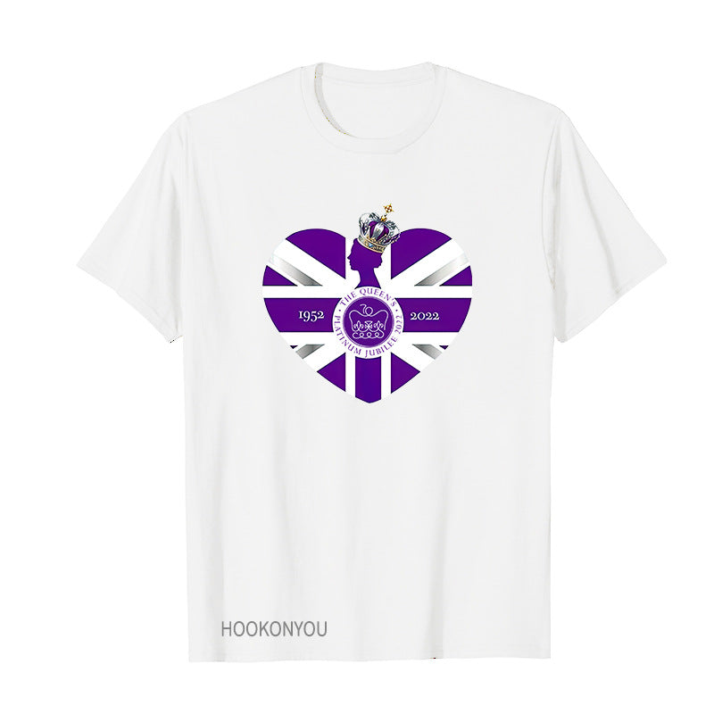 Inspired by Queen's Platinum Jubilee 2022 Elizabeth 70 Years T-shirt Graphic Print Crew Neck Short Sleeve
