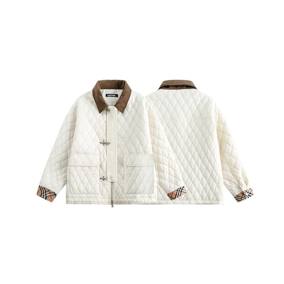 Unisex Coat Diamond Lattice Coat