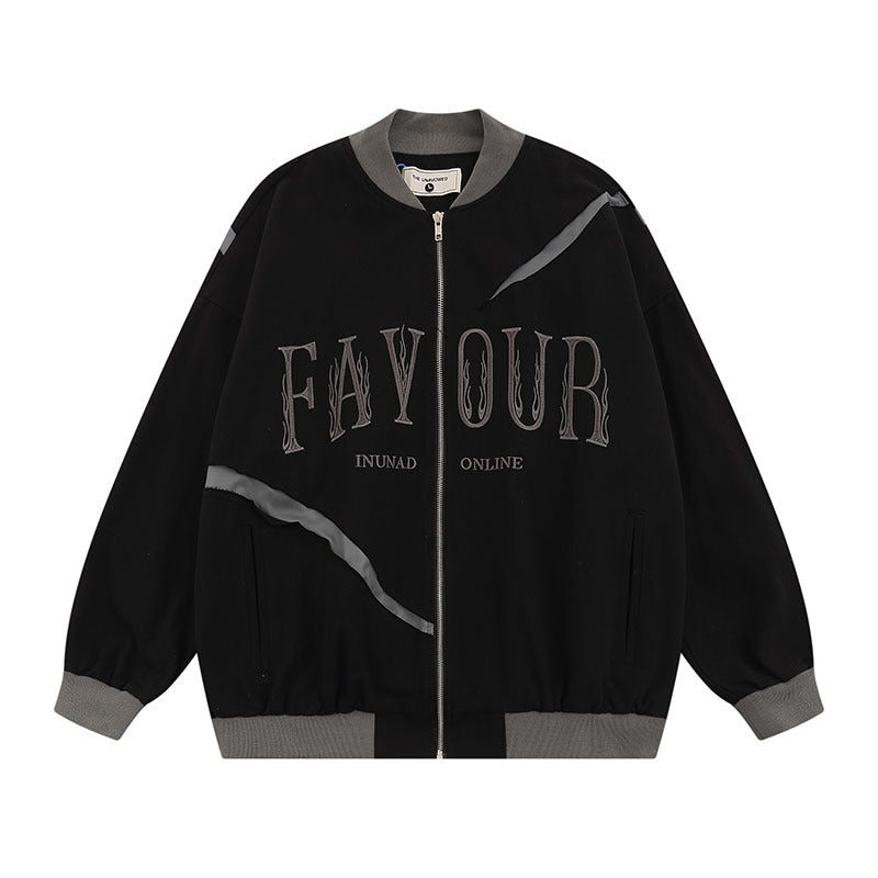 Women Jackets Embroidered Baseball Jacket Vibe Idle Style Vintage Zipper