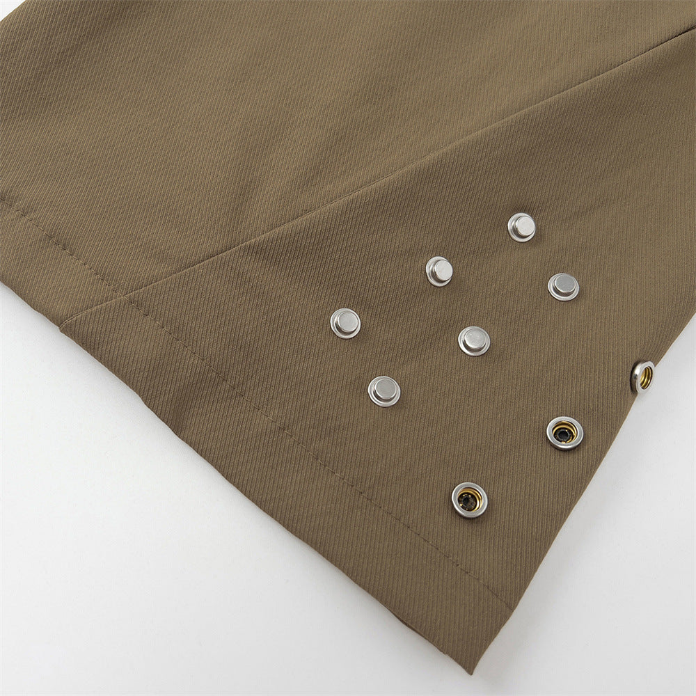 Men Sweatpants Casual Pants Men's Pants Button Solid Color Loose Trousers