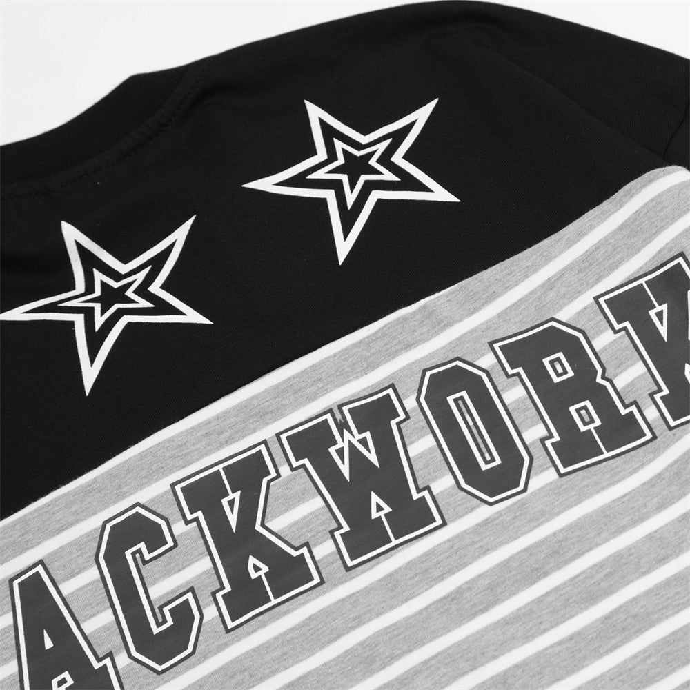 Men Long Sleeve T-shirt Color Matching Stitching Striped T-shirt Bottoming Shirt