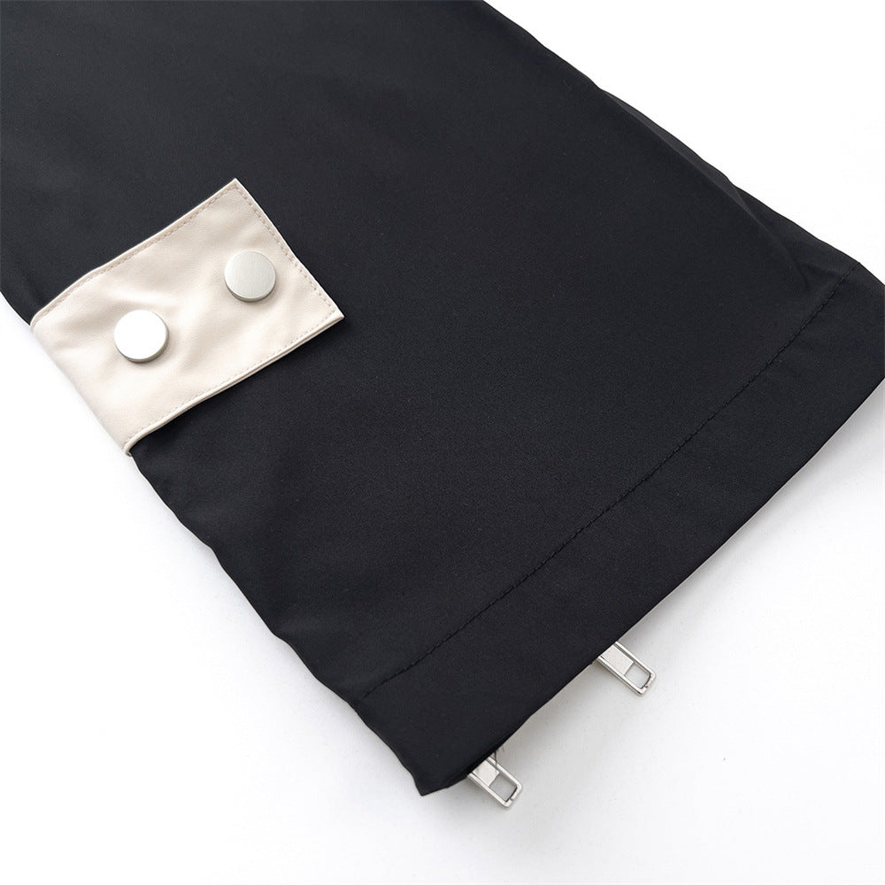Men Sweatpants Side Zipper Straight-Leg Trousers Men's Sports Casual Pants