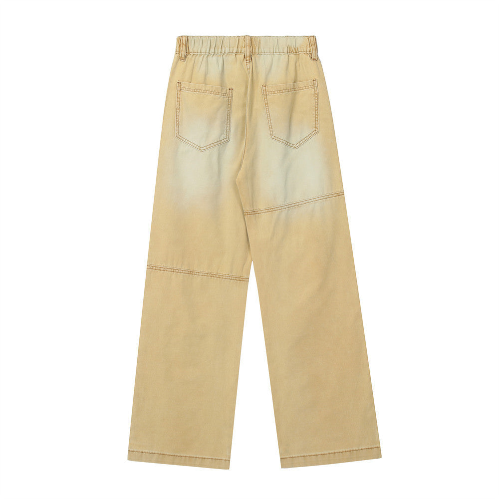 Men Jeans Irregular Pocket Zipper Casual