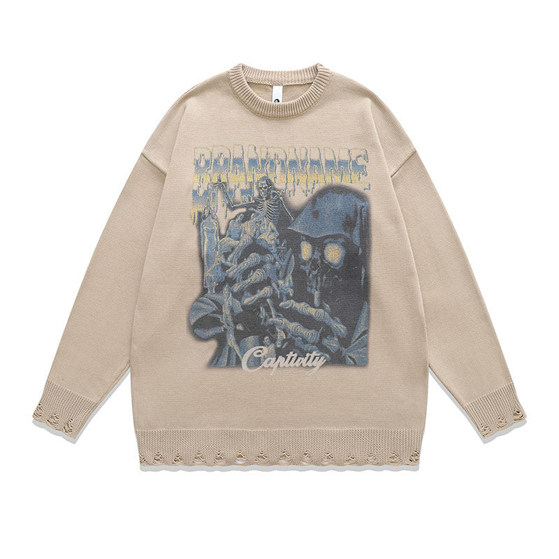 Women Sweater Vintage Knitted Top