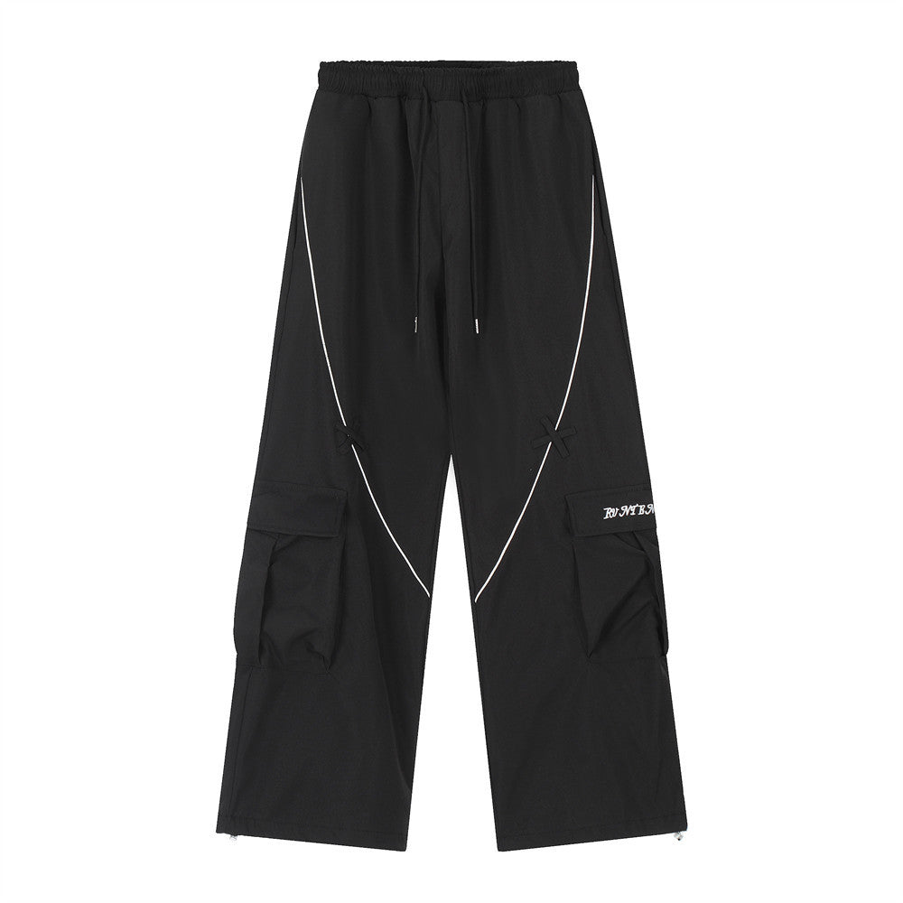 Men Sweatpants Overalls Men's Loose Casual Drawstring Ankle-Tied Sports Pants