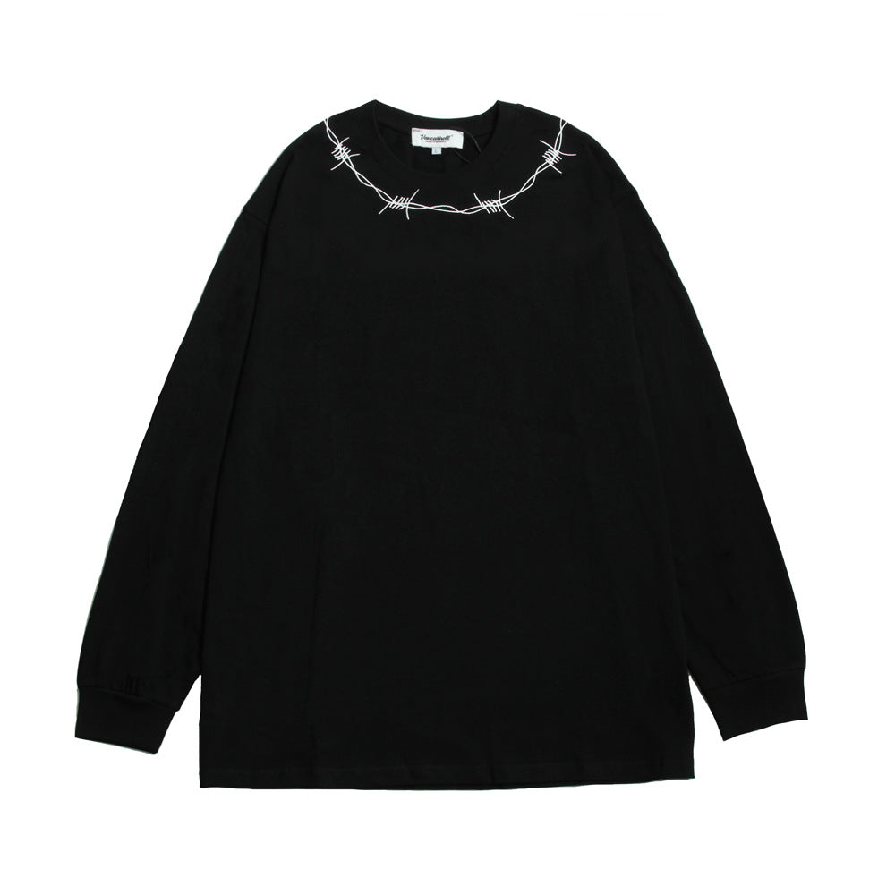 Men Long Sleeve T-Shirt Trendy Loose round Neck