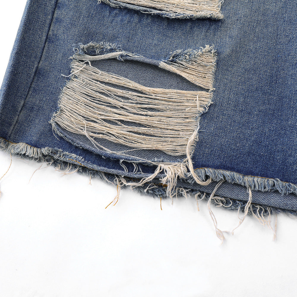 Men Shorts Ripped Denim Men's Summer Sports