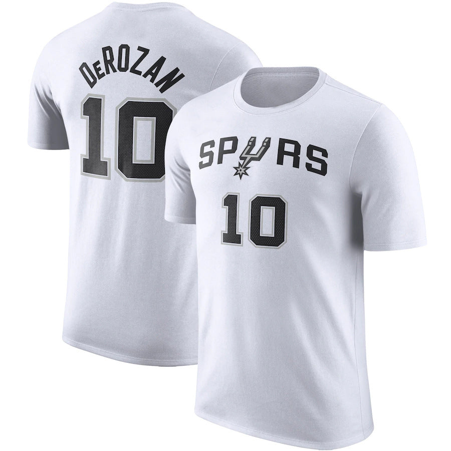 NBA T-Shirts Outdoor Sports T-Shirt Men's NBA Spurs Basketball Jacket Short Sleeve