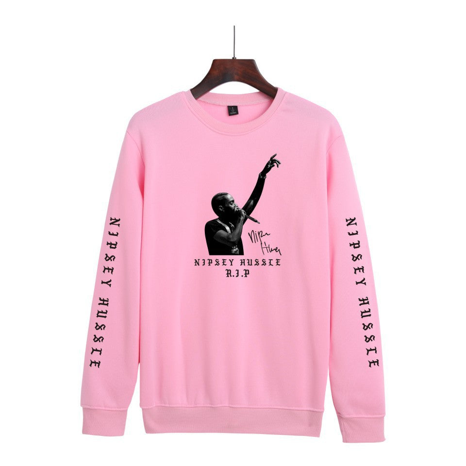 Nipsey Hussle Hoodie Rap Men's and Women's Loose round Neck Sweater