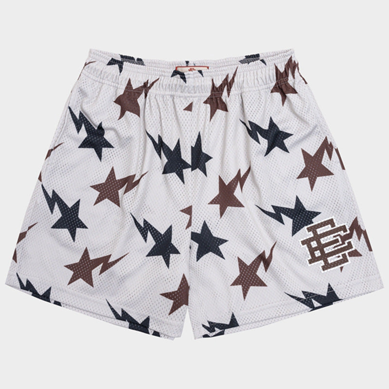 EE BAPE Shorts Fitness Sports American Short-Length Pants Mesh Breathable and Loose