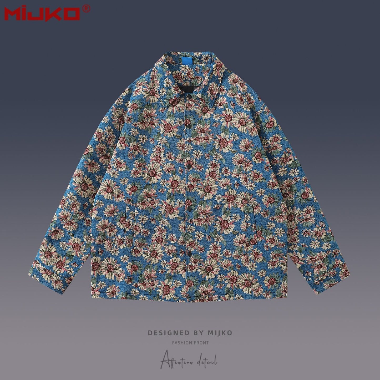MIJKO Mens Jacket Embroidered Mainstream Fashion Jacket Windbreaker