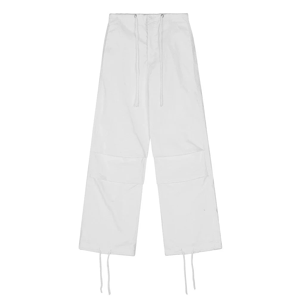 Men Sweatpants Pleated Loose Straight Trousers Straight Drawstring Drawstring Casual Pants
