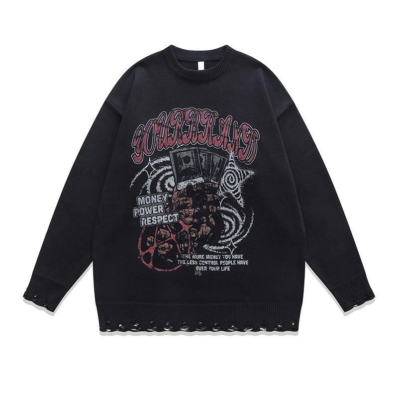 Women Sweater Vintage Knitted Top