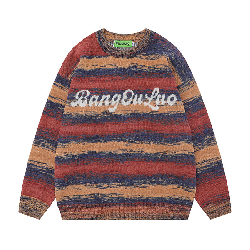Women Sweater Idle Style Gradient Color All-Matching Knitted Sweater