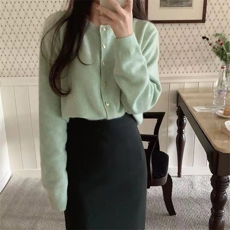 Women Knitted Cardigan Autumn and Winter Loose Casual Knitted Cardigan Jacket