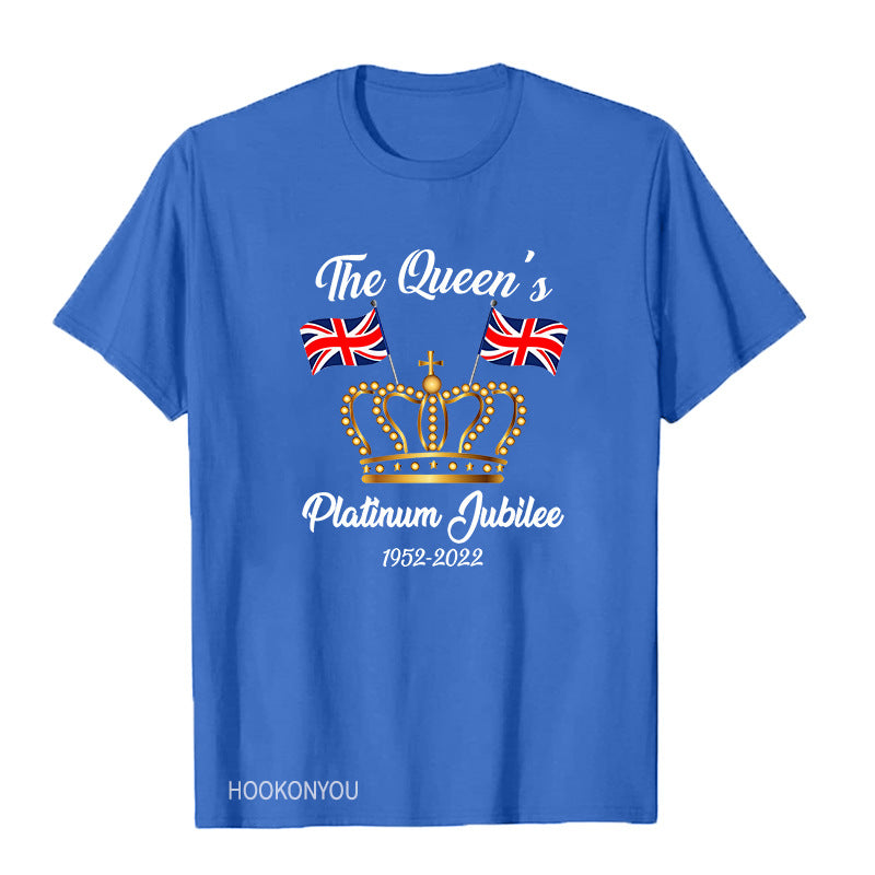 Inspired by Queen's Platinum Jubilee 2022 Elizabeth 70 Years T-shirt Printed Short Sleeve T-shirt