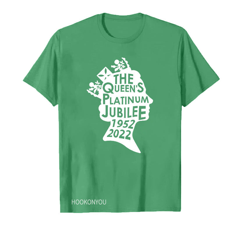 Inspired by Queen's Platinum Jubilee 2022 Elizabeth 70 Years T-shirt round Neck Short Sleeve T-shirt