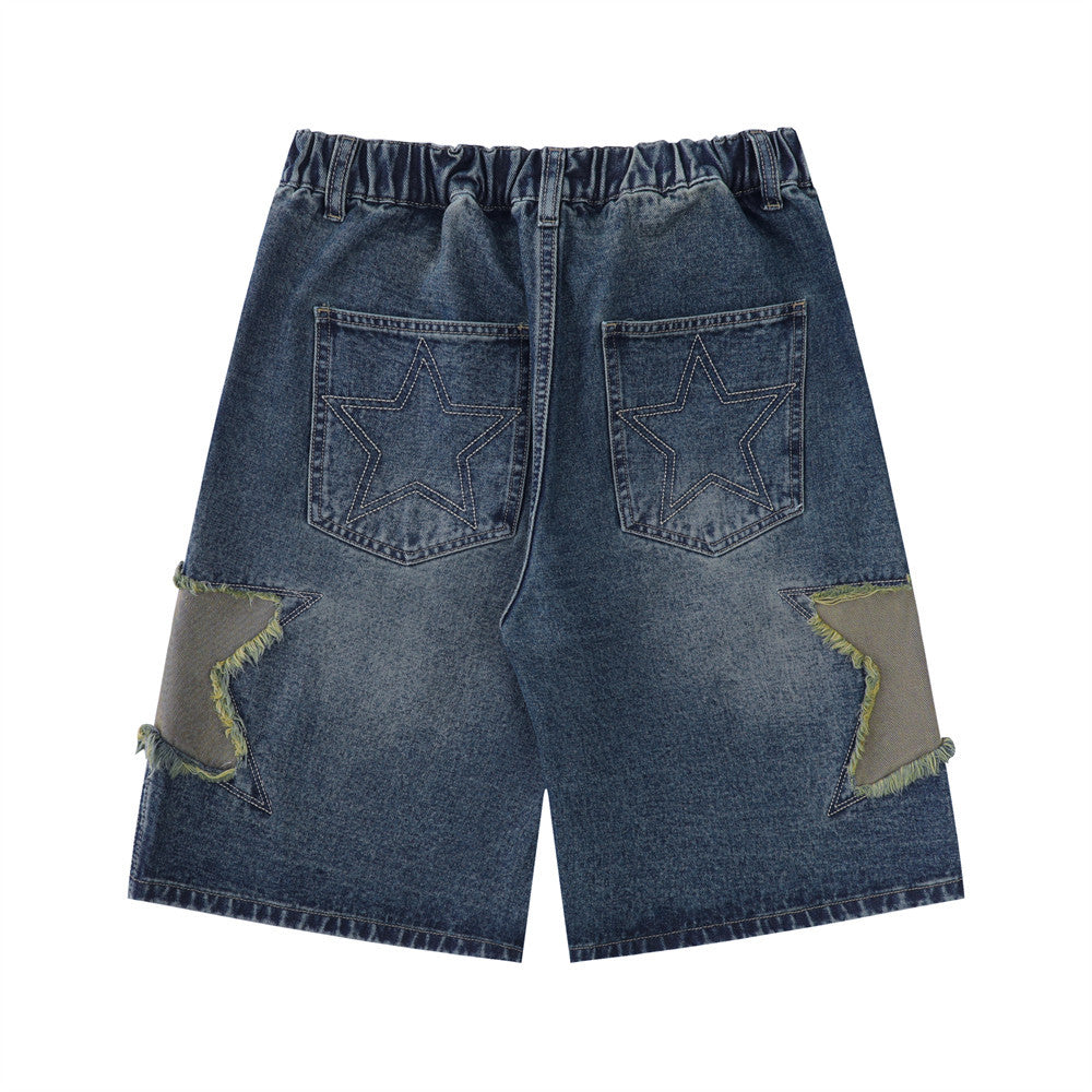 Men Shorts Patch XINGX Embroidered Denim Shorts Summer