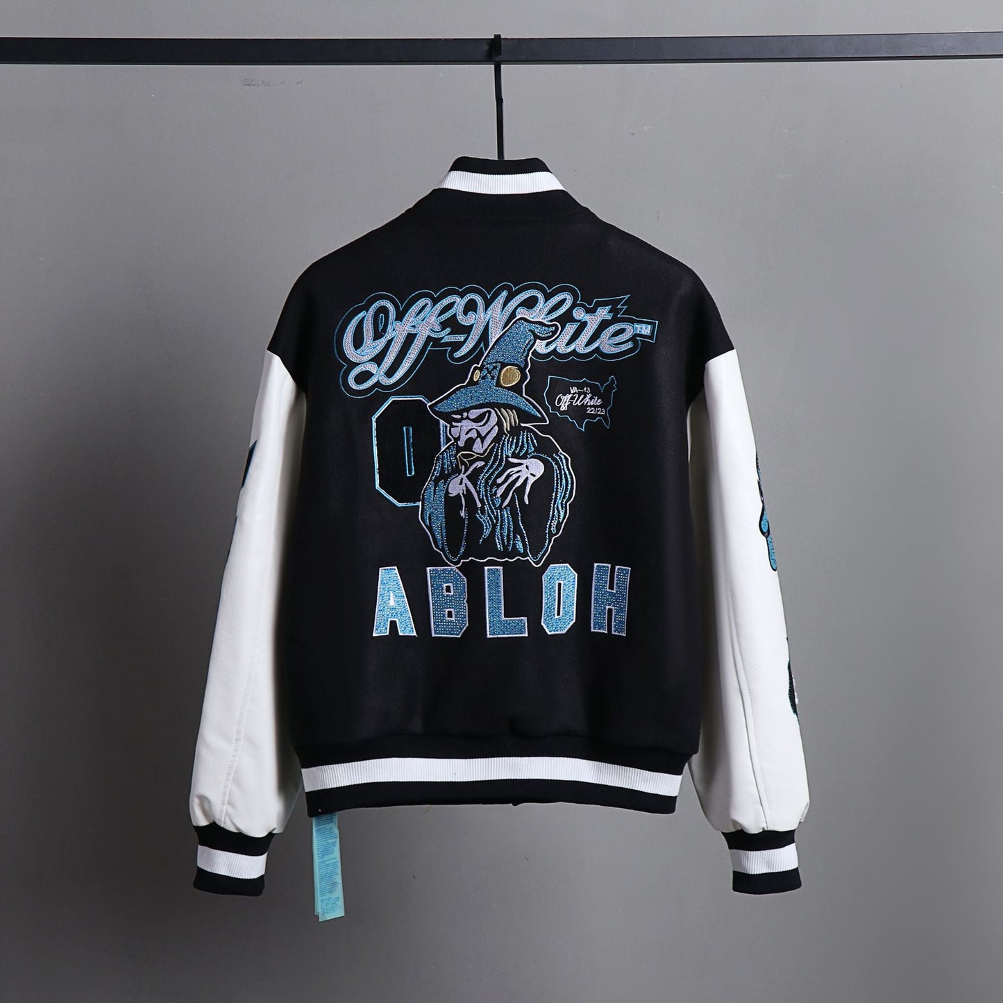 Ow Jacket Black Rhinestone Embroidered Cotton-Padded Jacket