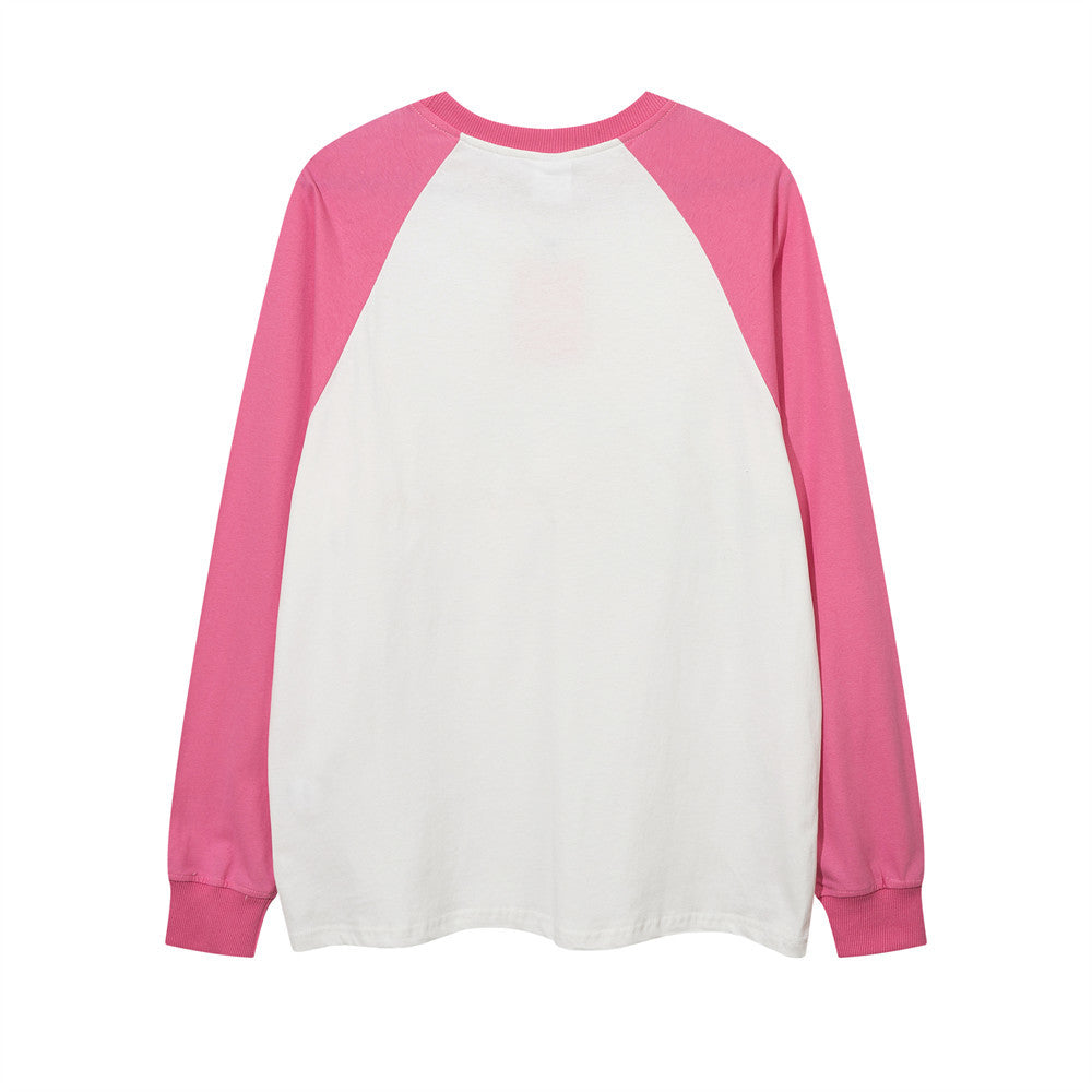 Men Long Sleeve T-shirt Paste Cloth Embroidery Casual Loose Bottoming Shirt