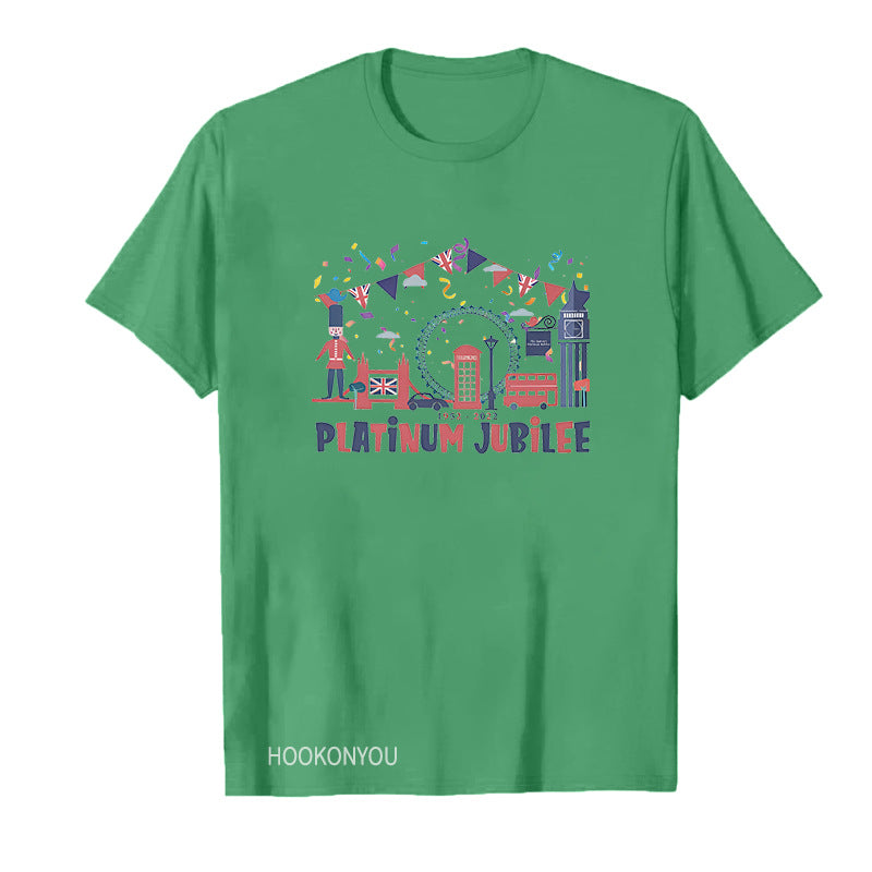 Inspired by Queen's Platinum Jubilee 2022 Elizabeth 70 Years T-shirt Printed Short Sleeve T-shirt