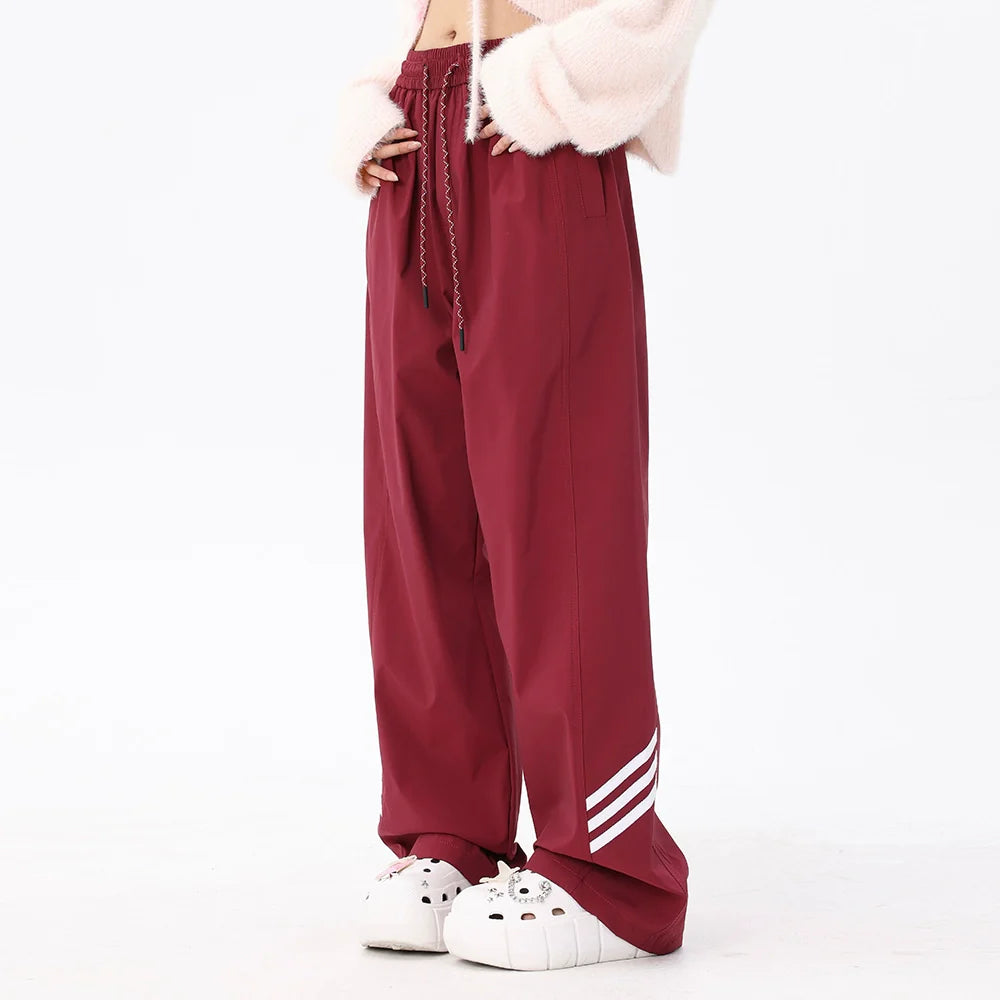 Men Sweatpants Mechanical Style Tactical Pants Men's Striped Straight Loose Sports and Leisure Trousers