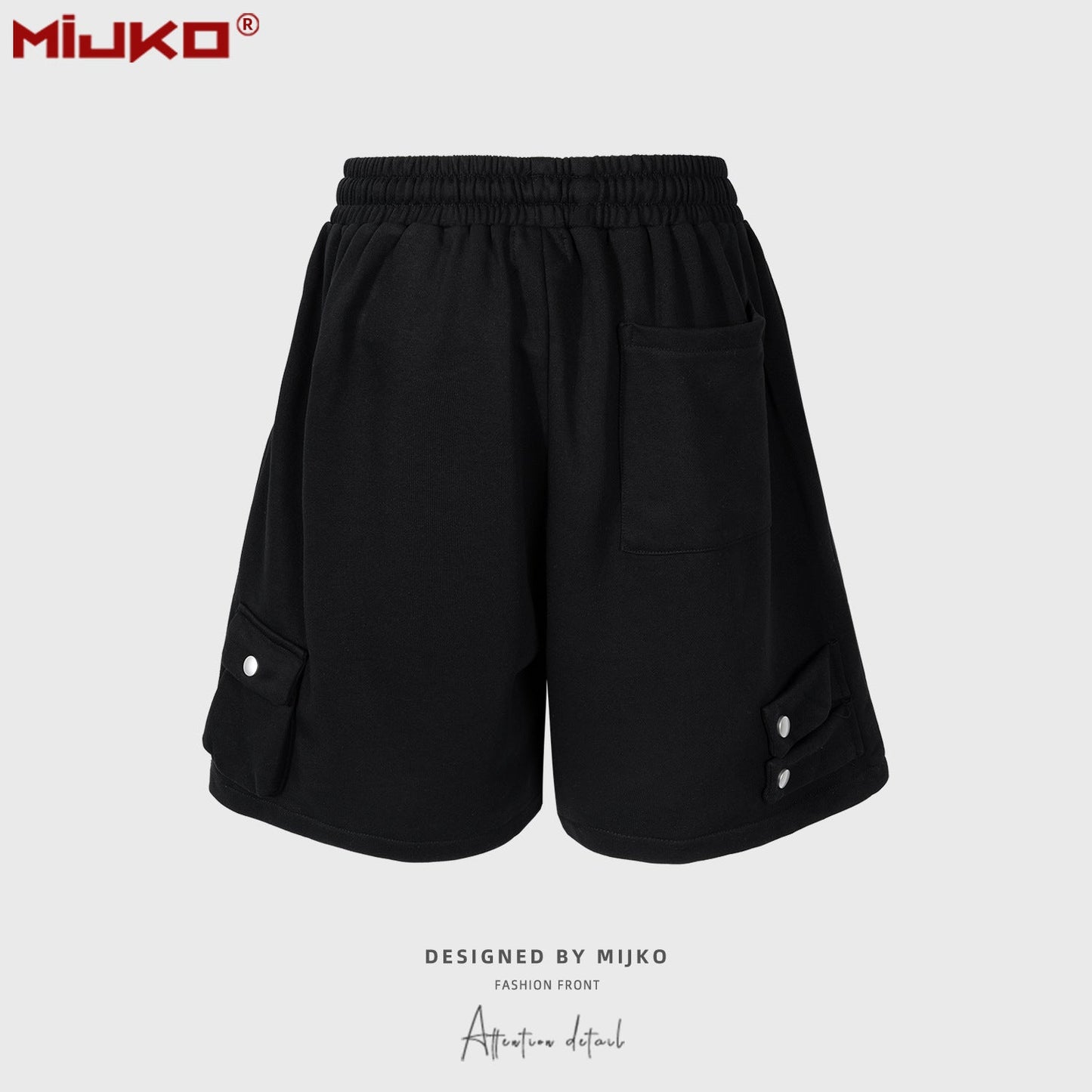 MIJKO Men Shorts Casual multi-pocket neutral shorts