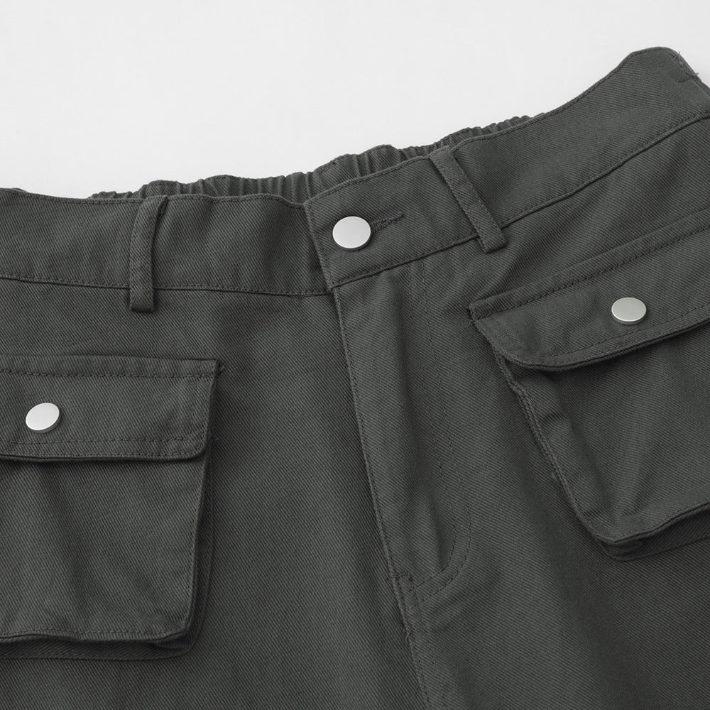 Men Shorts Loose Casual Straight-Leg Multi-Pocket Jeans