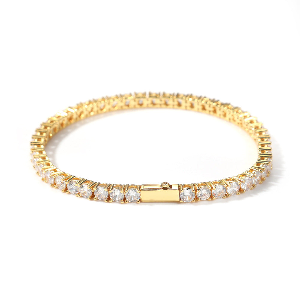 Bracelet 4MM Copper Zircon Spring Fashion Diamond Bracelet Jesus Pieces Royalty