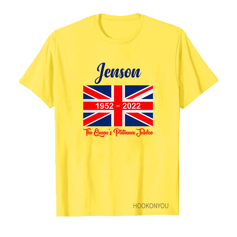 Inspired by Queen's Platinum Jubilee 2022 Elizabeth 70 Years T-shirt Printed Short Sleeve T-shirt