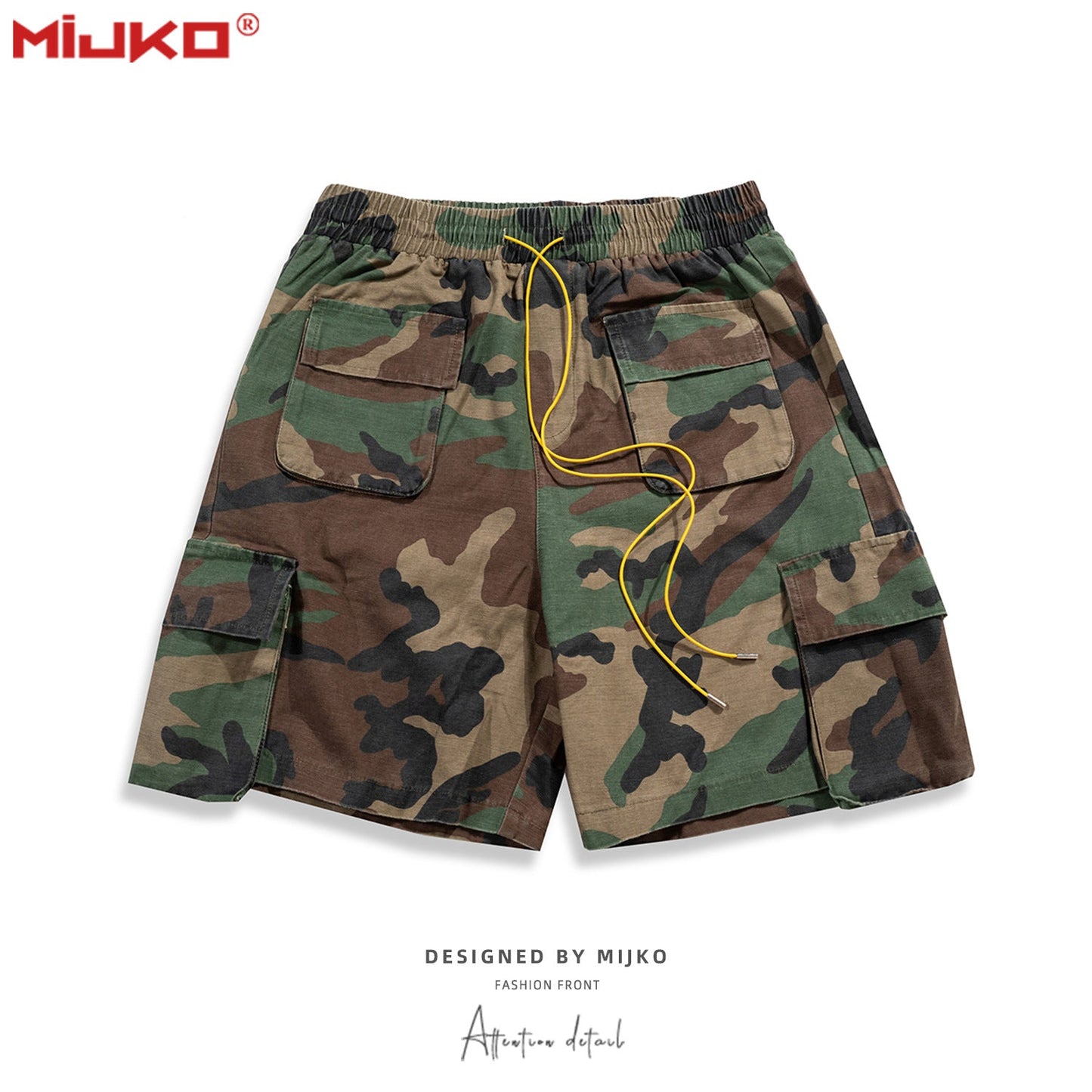 MIJKO Mens Shorts Camouflage Multi-bag Casual Unisex Shorts