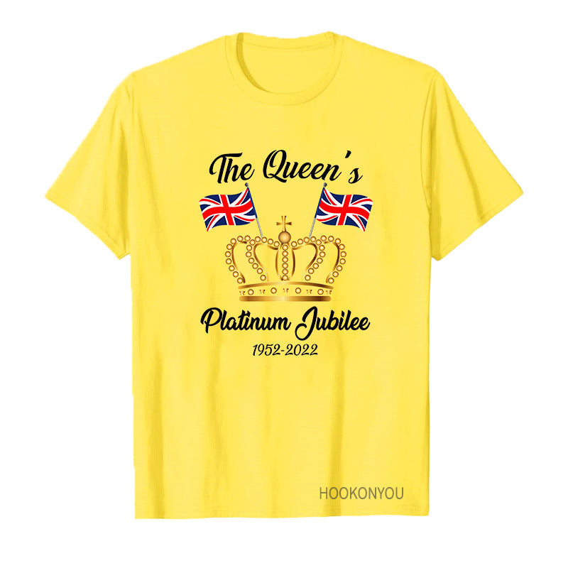 Inspired by Queen's Platinum Jubilee 2022 Elizabeth 70 Years T-shirt Printed Short Sleeve T-shirt