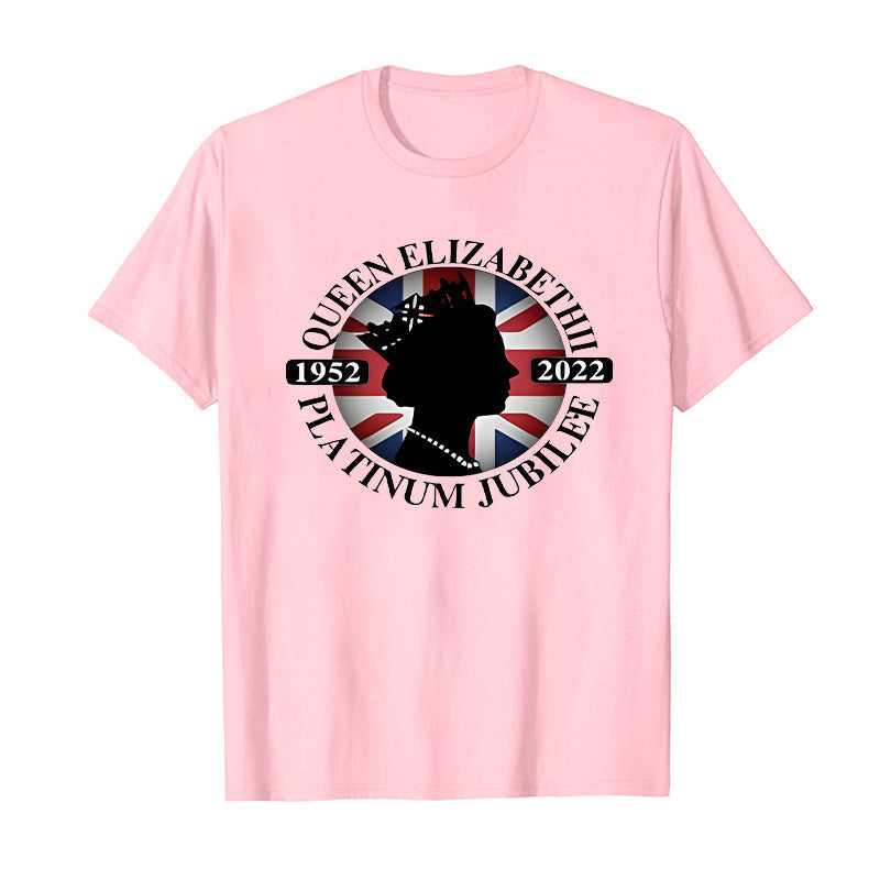 Inspired by Queen's Platinum Jubilee 2022 Elizabeth 70 Years T-shirt Queen Printed Crew Neck Top Short Sleeve T-shirt