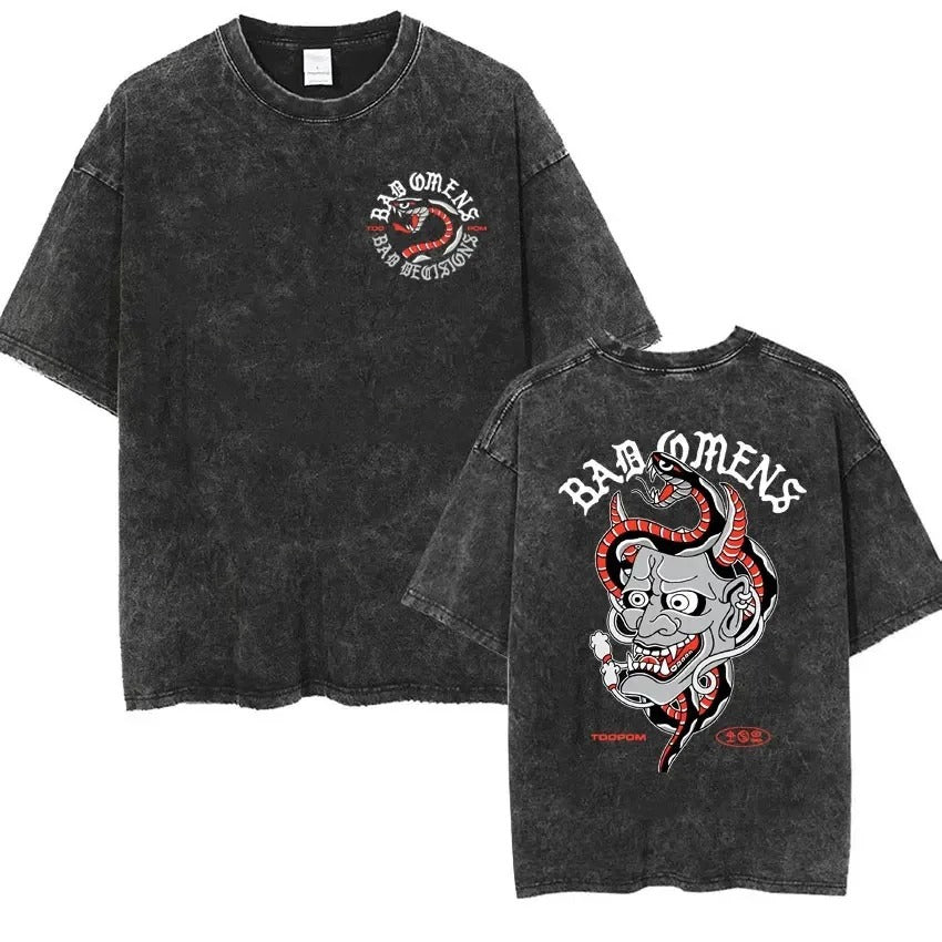 Bad Omens Band Music Tour 2024 Washed T Shirt Retro 90s