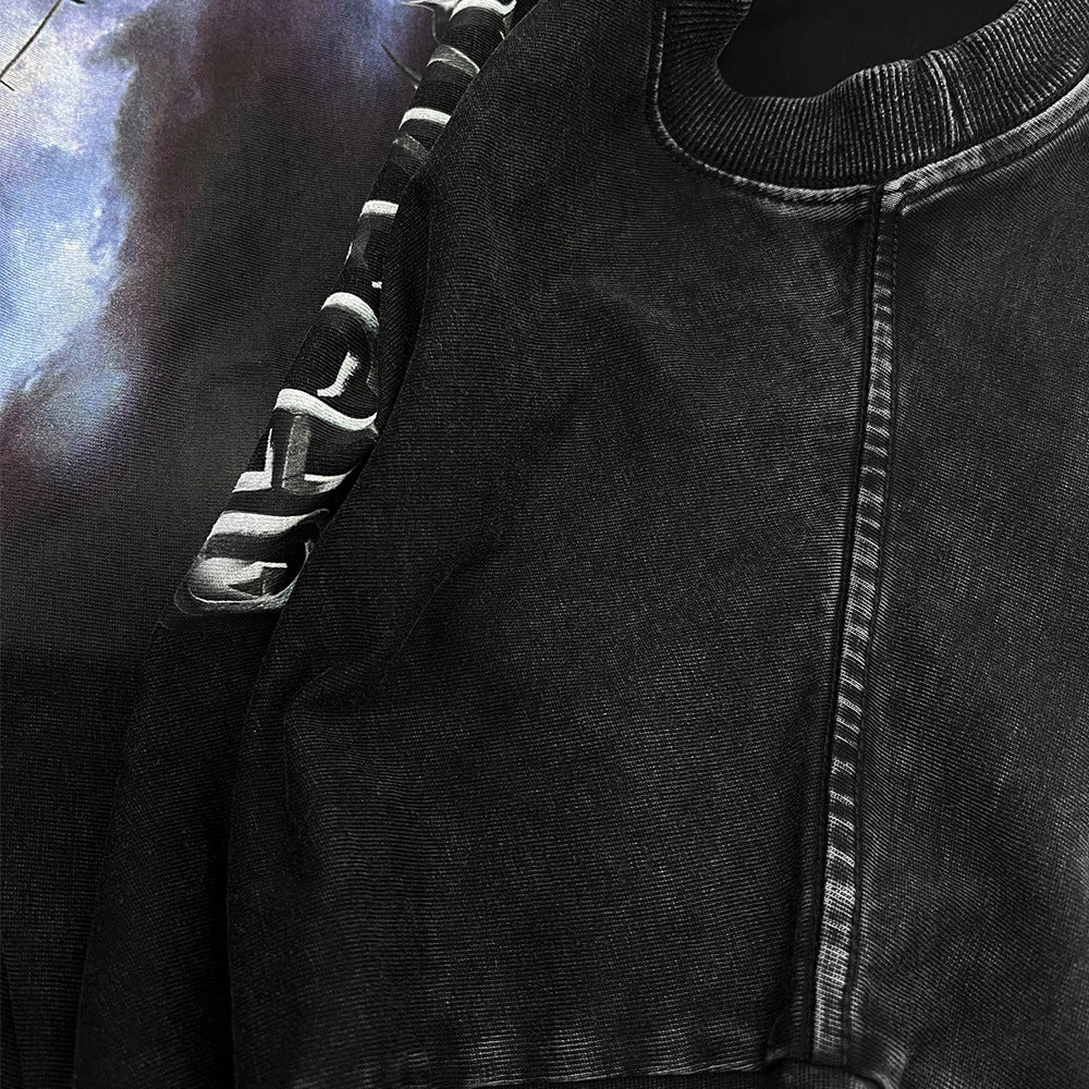 Men Long Sleeve T-Shirt Landscape Pattern Loose