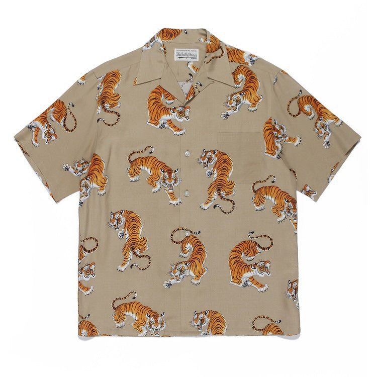 GUILTYPARTIES TIGER Shirts Hawaiian short-sleeved shirts
