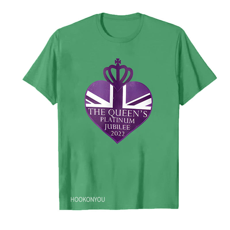 Inspired by Queen's Platinum Jubilee 2022 Elizabeth 70 Years T-shirt round Neck Short Sleeve