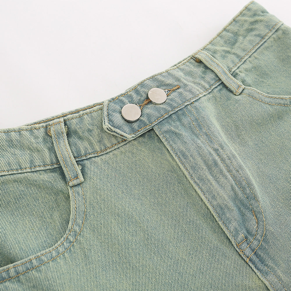 Women Shorts Hollow out Denim Shorts High Waist Hot Hip Pants